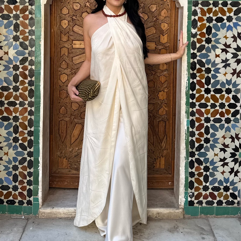 Johanna Ortiz Cream Draped Halter Top - Picture 6 of 9
